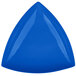 A cobalt blue triangle shaped Tablecraft display bowl.
