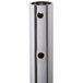 A stainless steel metal tube with holes.