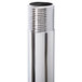 A stainless steel Turn-O-Matic floor stand pipe with metal threads.