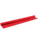 A red roll of plastic tablecover on a white background.