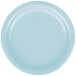 A pastel blue paper plate on a white background.