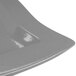 A grey granite rectangular metal platter with curved edges.