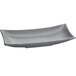 A Tablecraft granite cast aluminum rectangular platter with a curved edge and a handle.