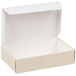 A white candy box with a white lid.