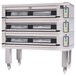 A Doyon 3 tier deck oven with wheels.