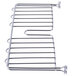 A Metro chrome wire shelf divider with hooks.