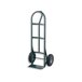 A green Harper hand truck with black wheels and a loop handle.