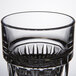 A close up of a Libbey stackable juice glass with a pattern on it.