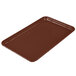 A brown Cambro rectangular fiberglass tray on a white background.