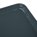 A close up of a Cambro rectangular slate blue fiberglass tray.