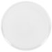 A white plate with a circular rim and a circle in the middle.