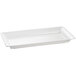 A white rectangular tray with a handle.