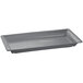 A Tablecraft granite rectangular platter with a curved edge and gray color.
