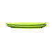 A lime green Elite Global Solutions Tropicana leaf melamine platter with two handles.