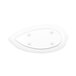 A white oval Elite Global Solutions melamine platter with three small round dots.