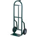 A green Harper steel hand truck with black wheels and a single handle.