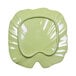 A green Elite Global Solutions palm leaf melamine plate with a Tropicana design.