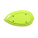 A lime green Elite Global Solutions melamine platter with a leaf design.