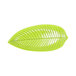 An Elite Global Solutions green leaf shaped melamine platter.