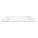 A white rectangular melamine tray with ribbed lines.