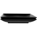 A black square melamine tray with a curved edge.