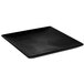 A black square melamine tray with a curved sunburst design.