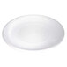 A white round melamine tray with a spiral pattern on the surface.