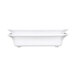A white rectangular Elite Global Solutions melamine dish with two handles.