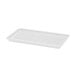 A white rectangular Elite Global Solutions melamine tray with a beaded edge.