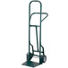 A green Harper hand truck with solid rubber wheels.