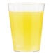 A Fineline clear plastic crystal tumbler filled with yellow liquid.