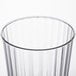 A close up of a clear Fineline plastic tumbler.