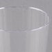 A close up of a Fineline clear plastic tumbler.
