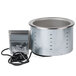 A Vollrath metal drop-in soup well with wires attached.