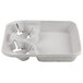 A white Huhtamaki Chinet 2 cup carrier tray with two small compartments.