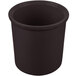 A black container with a lid on a white background.