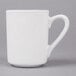 A Tuxton bright white china mug with a handle.