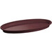A maroon speckled oval cast aluminum platter.