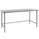 A white rectangular stainless steel Eagle Group work table with metal legs.