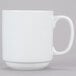 A CAC bright white Venice stacking mug with a white handle.