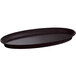 A black oval Tablecraft cast aluminum platter with speckled specks.