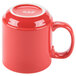 A red CAC Venice Stacking Mug with a white handle.