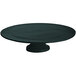 A Tablecraft black round platter with a stand.