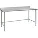 A stainless steel Eagle Group open base work table.