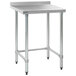 An Eagle Group stainless steel work table with an open metal base.