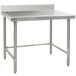 A stainless steel Eagle Group work table with a white surface.