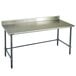 A stainless steel Eagle Group work table with a metal top and open base.