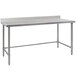 A white rectangular Eagle Group stainless steel work table with a black border.