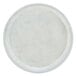 A white round Cambro Camtray with a speckled surface.