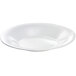 A white platter with a wide rim on a white background.